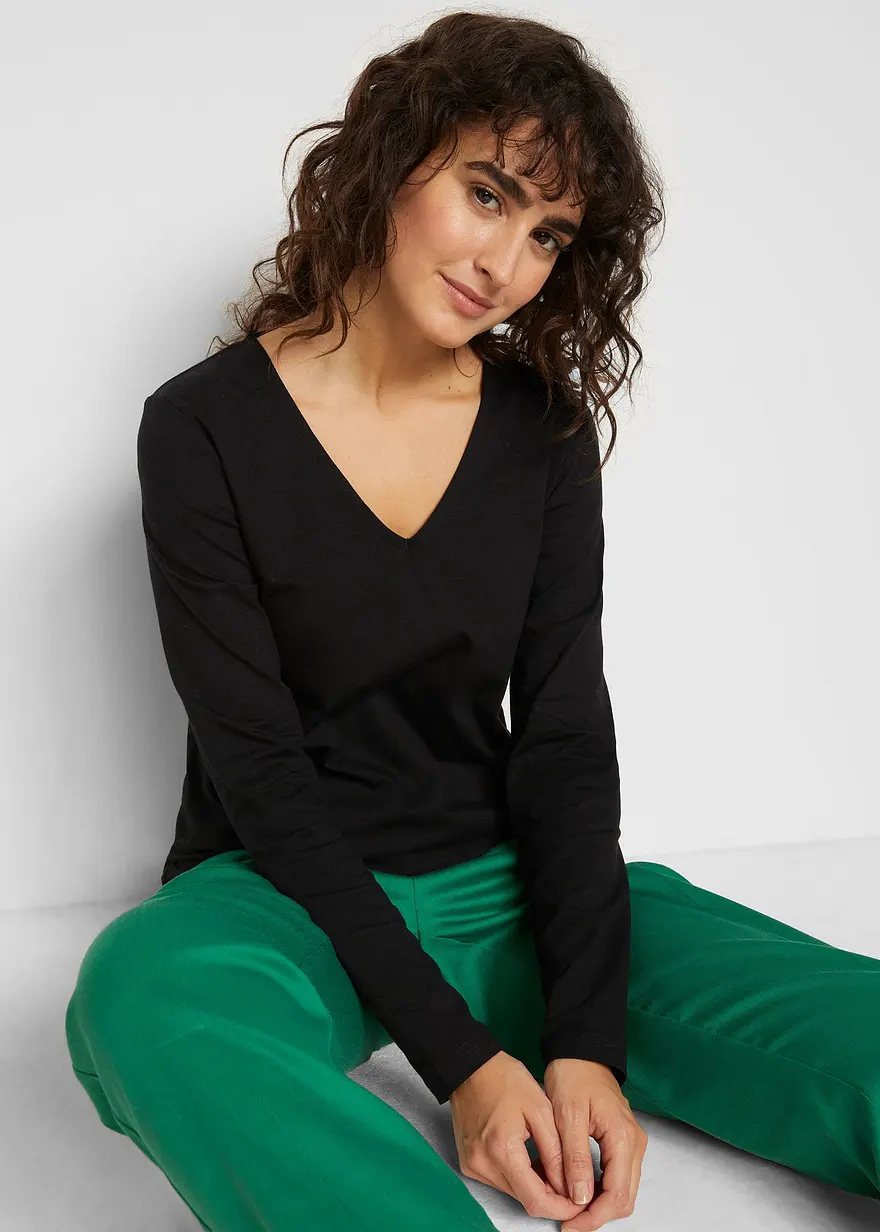 Langarmshirt mit reiner Bio-Baumwolle