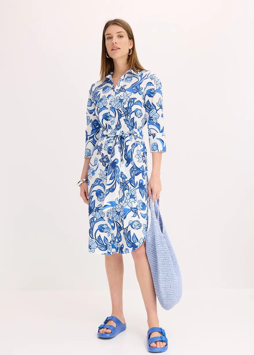 Hemdblusenkleid aus Baumwoll-Mix