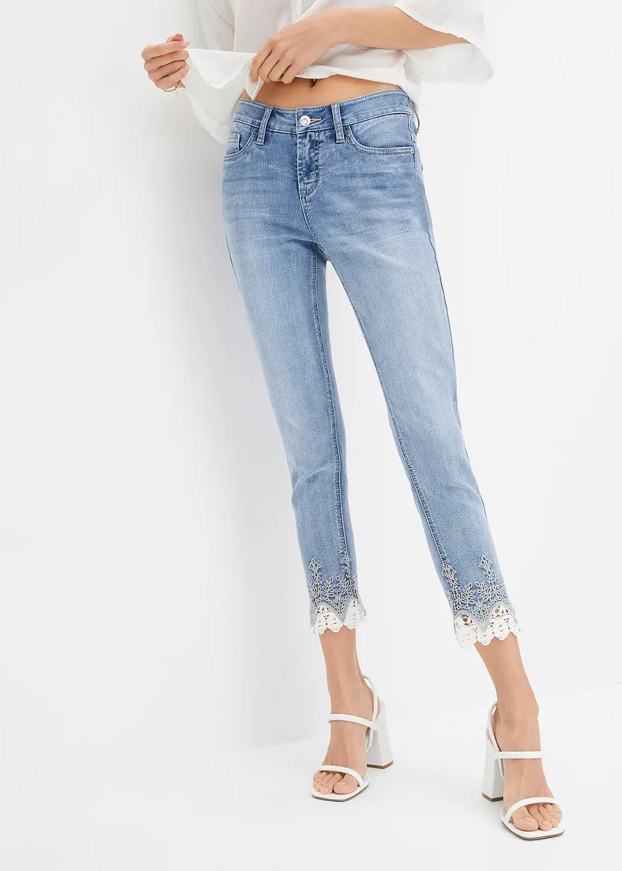 Skinny-Jeans mit Spitze