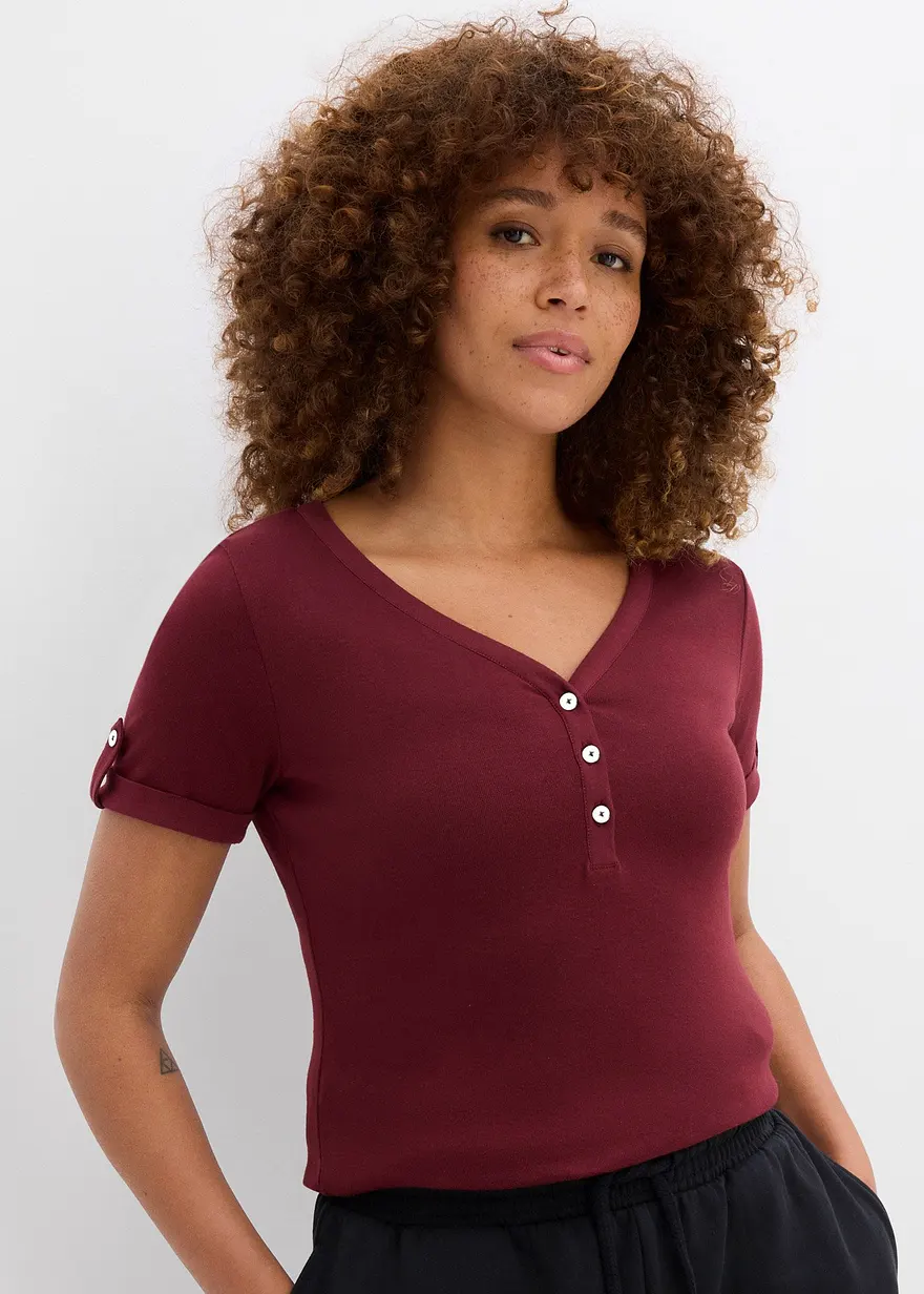 Henleyshirt aus reiner Bio-Baumwolle
