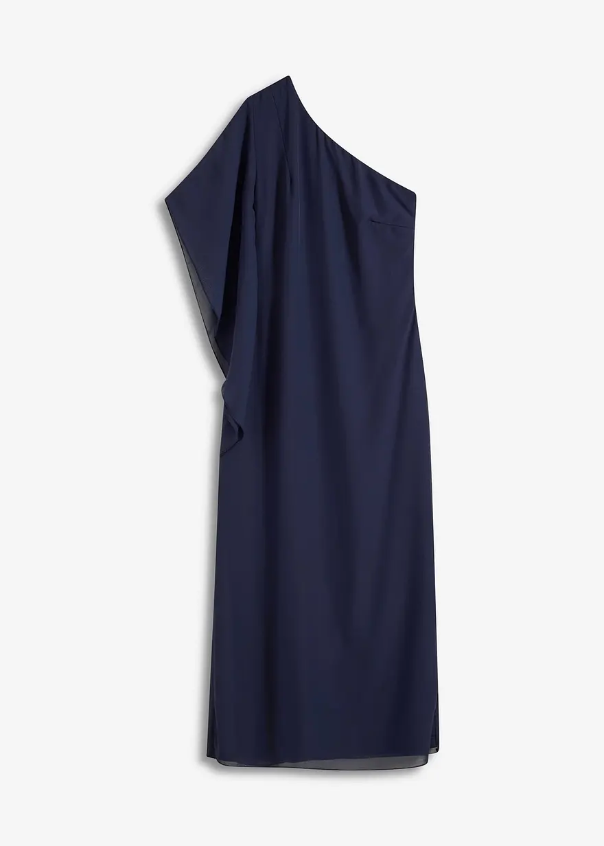 One-Shoulder-Kleid aus feinem Chiffon