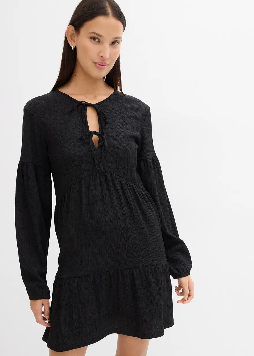 Shirtkleid aus strukturiertem Crêpe