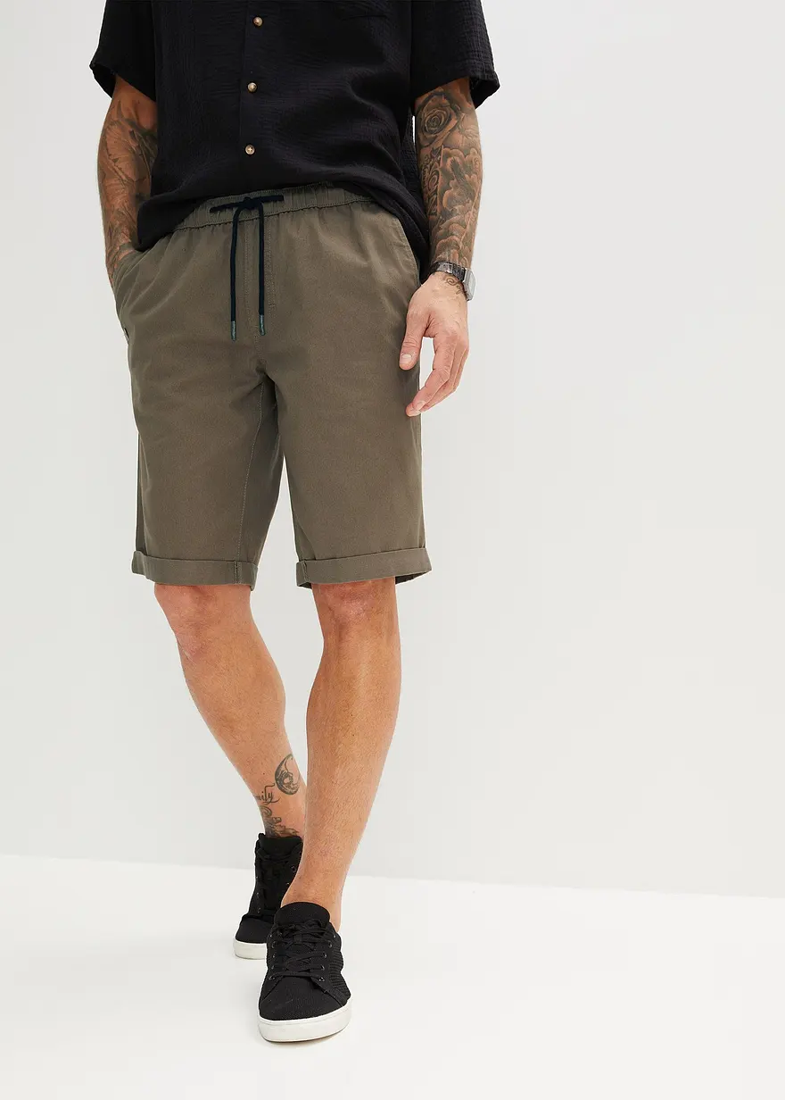 Schlupf-Bermuda aus reiner Baumwolle, Regular Fit