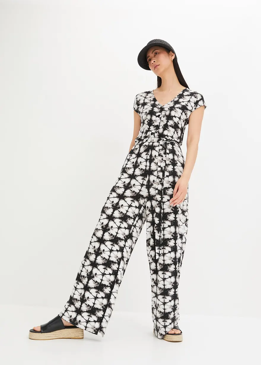 Jersey-Jumpsuit aus fließender Viskose