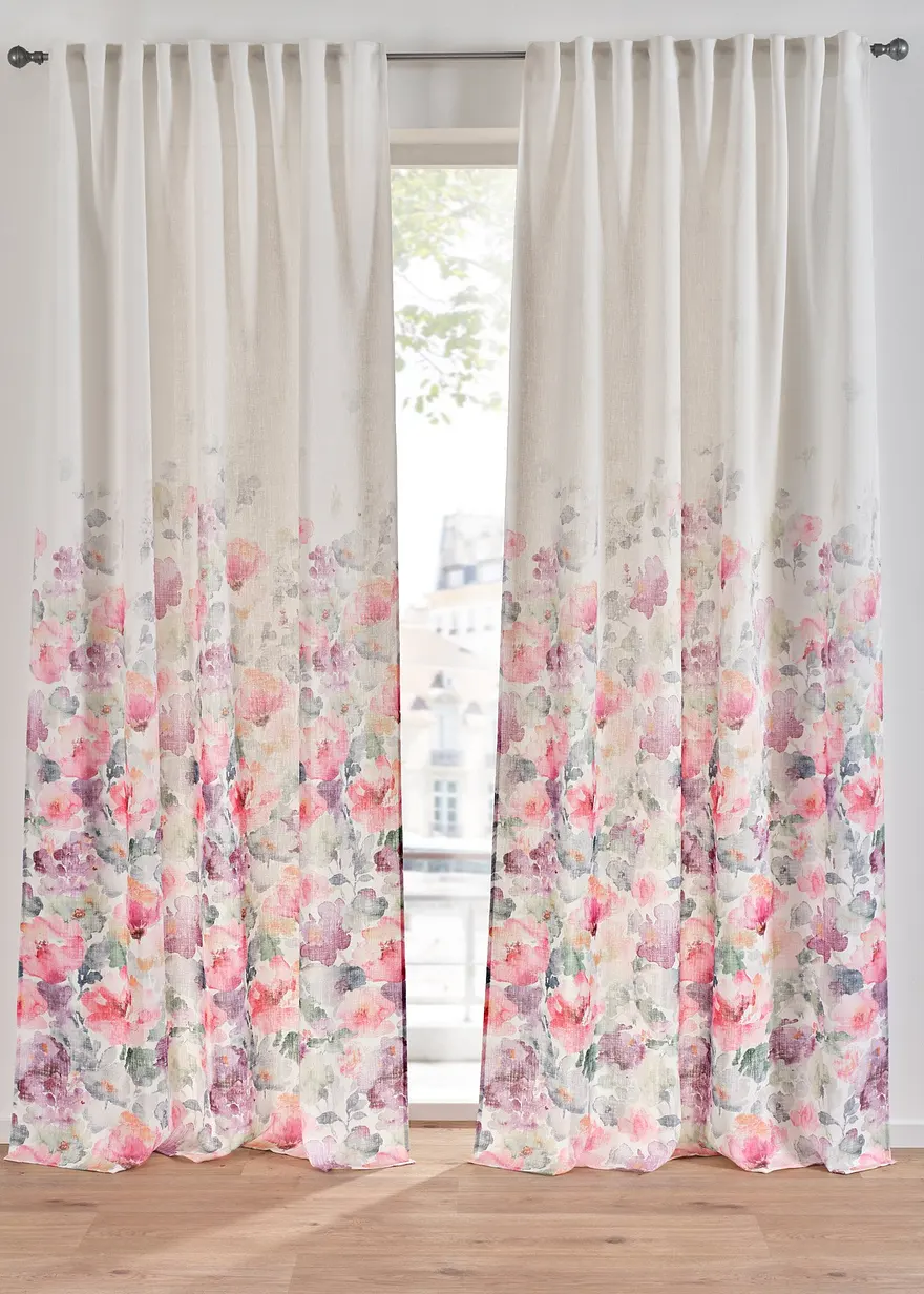 Vorhang mit Blumen Druck (1er Pack)