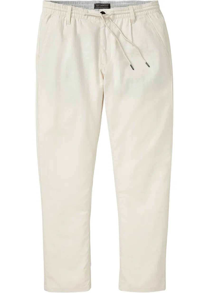 Relaxed Fit Schlupf-Hose mit Leinen, Straight