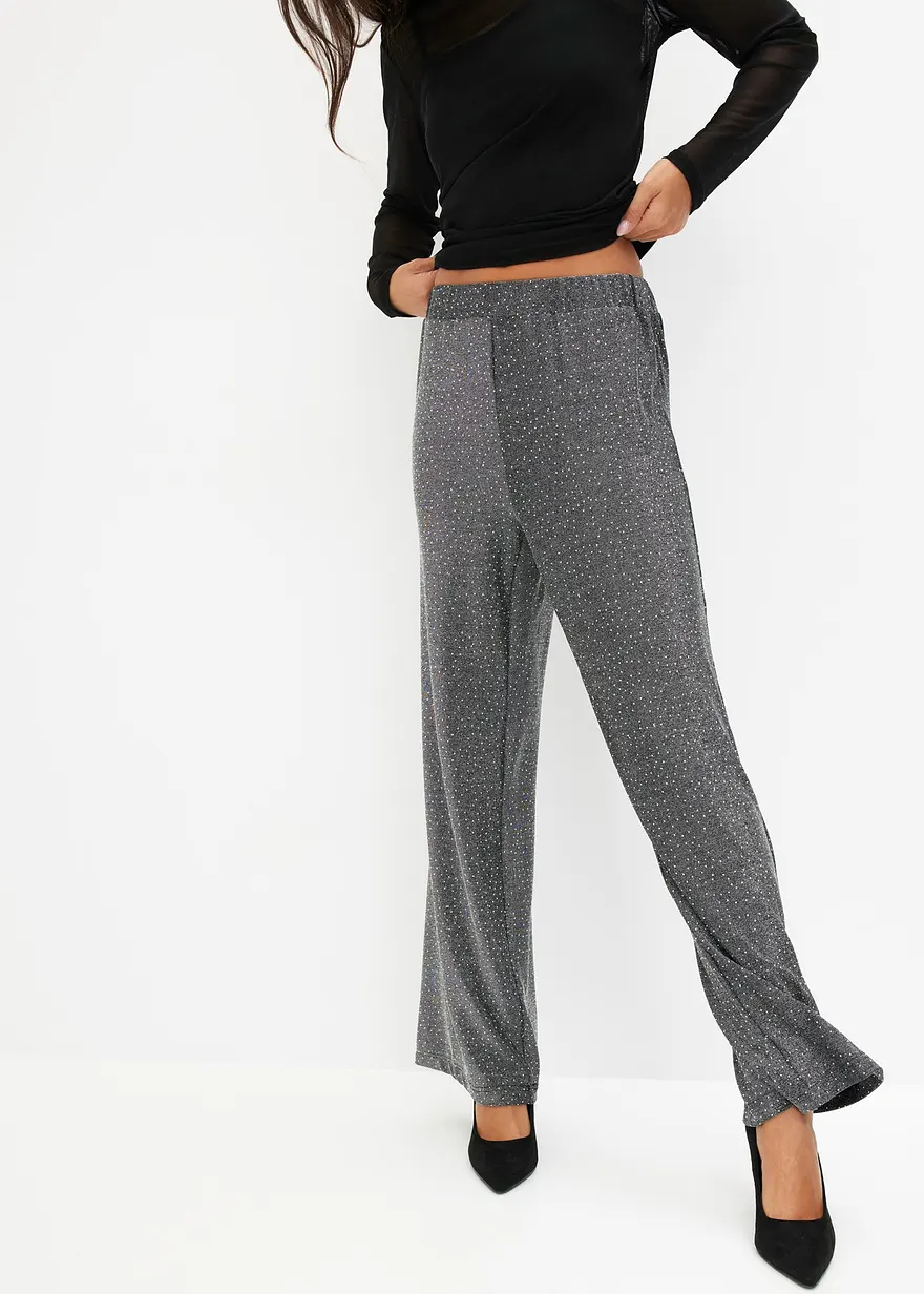 Marlenehose mit Glitzereffekt