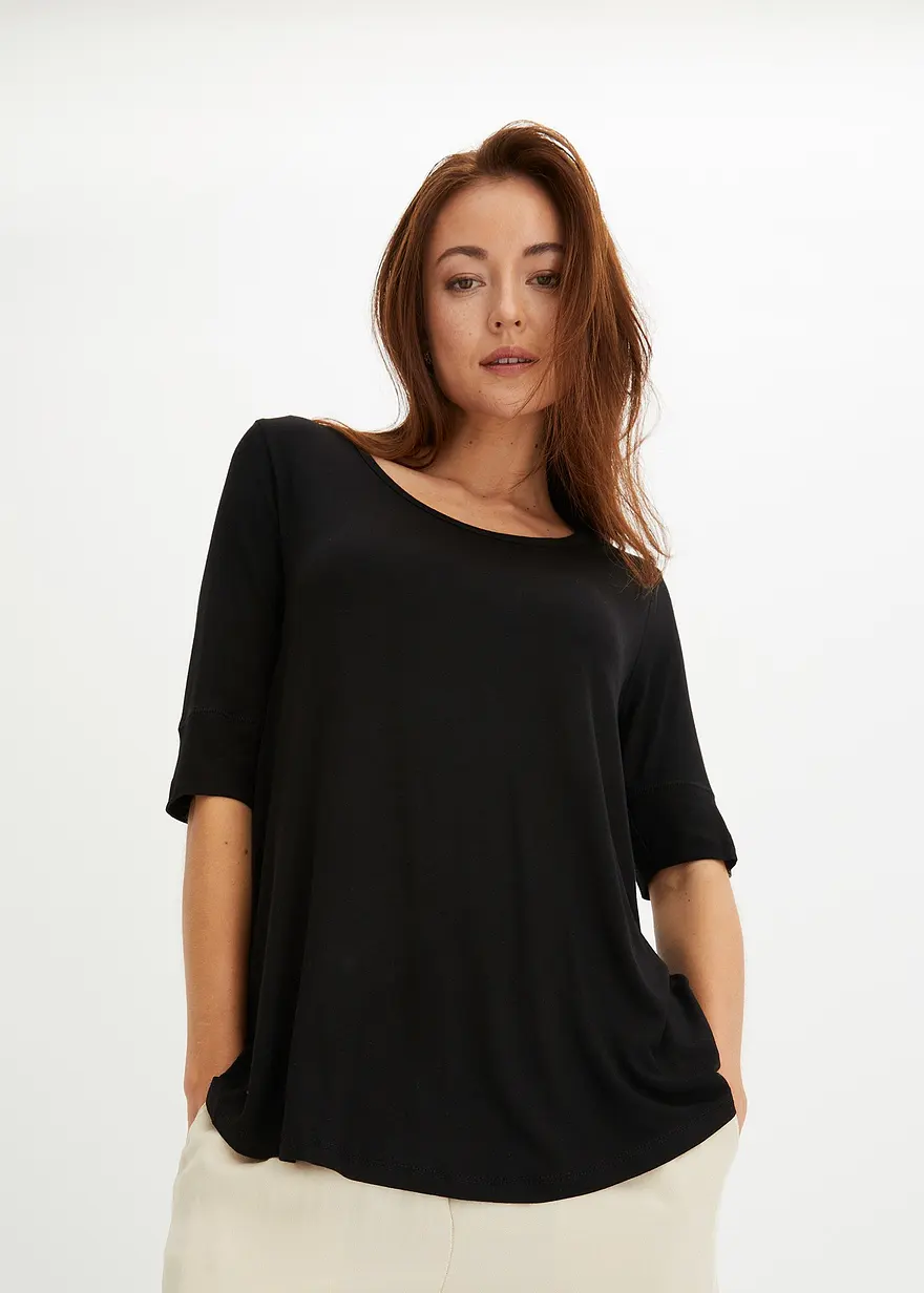 Rundhalsshirt aus softer Viskose