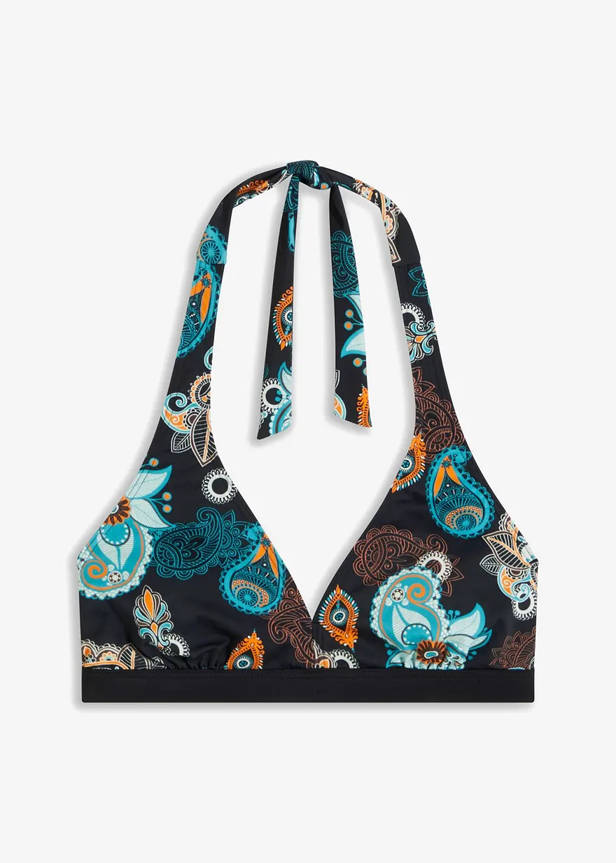 Neckholder-Bikinioberteil mit tiefem Ausschnitt