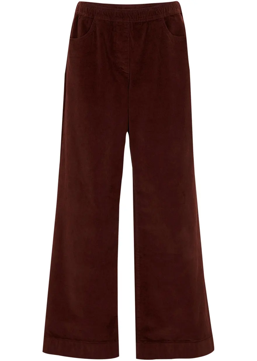 Weite Stretch-Cordhose, High-Waist