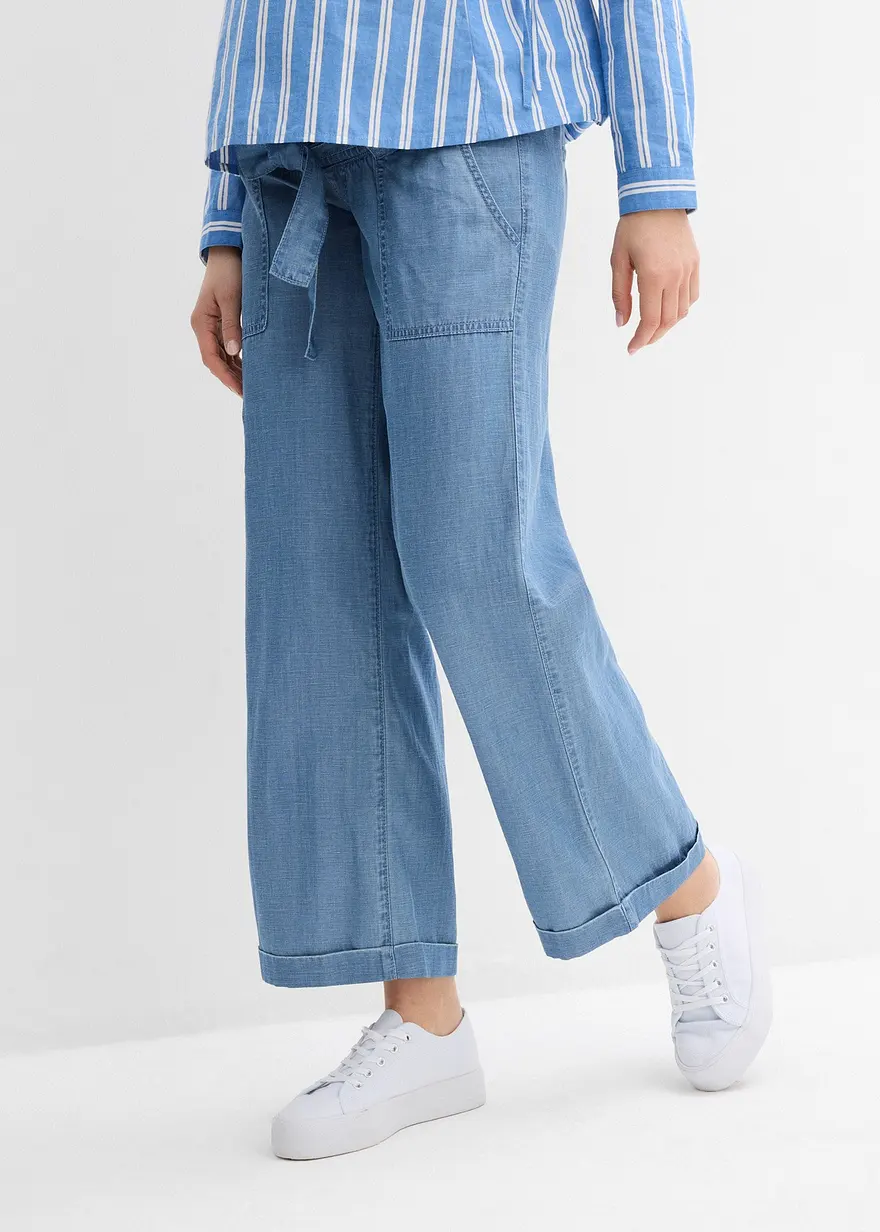2-in-1 Leichte Umstandshose mit halbhohem Bauchband