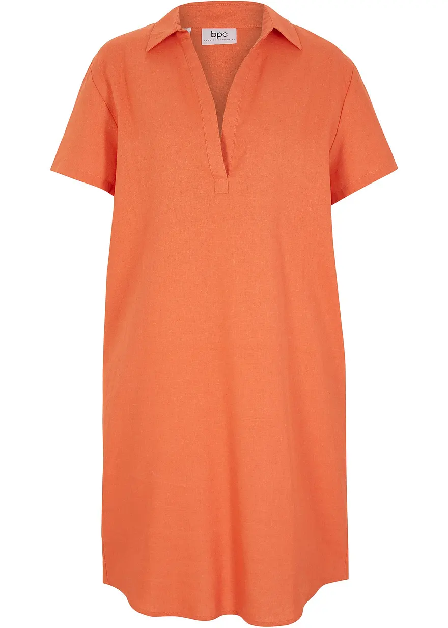 Tunika-Kleid aus leichtem Leinen-Mix