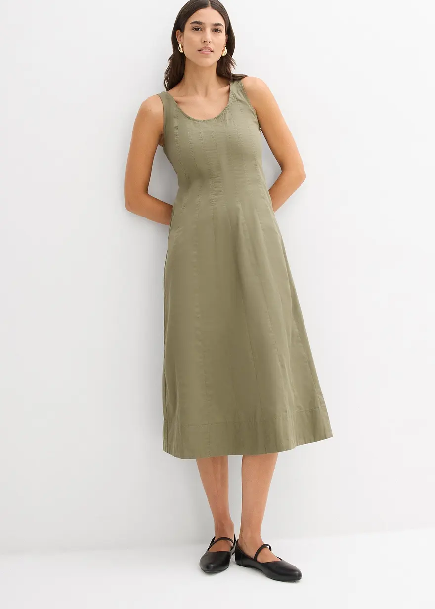 Midikleid mit vertikalen Nähten