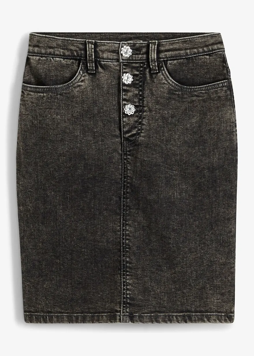 Jeansrock mit Schmuckknöpfen