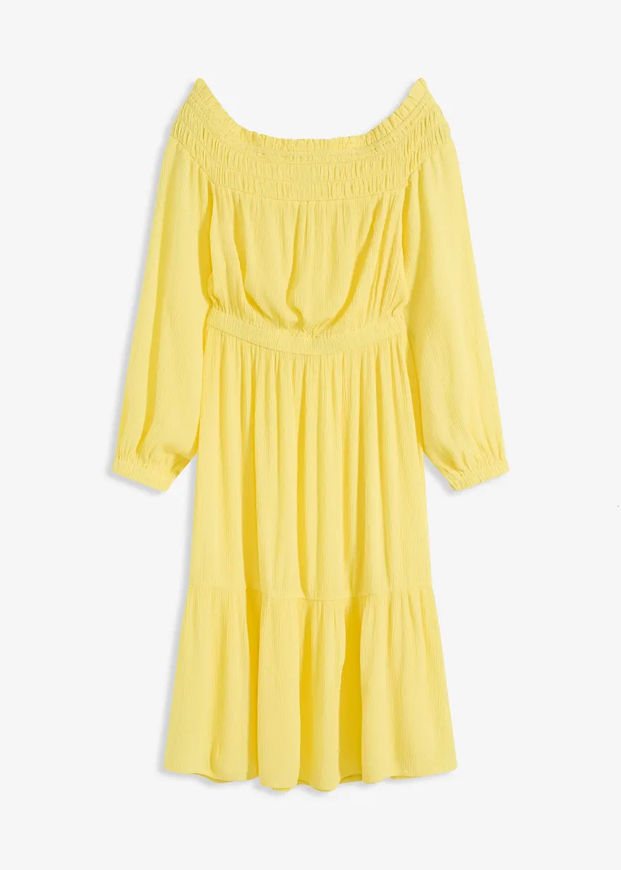 Carmen-Kleid aus strukturierter Viskose