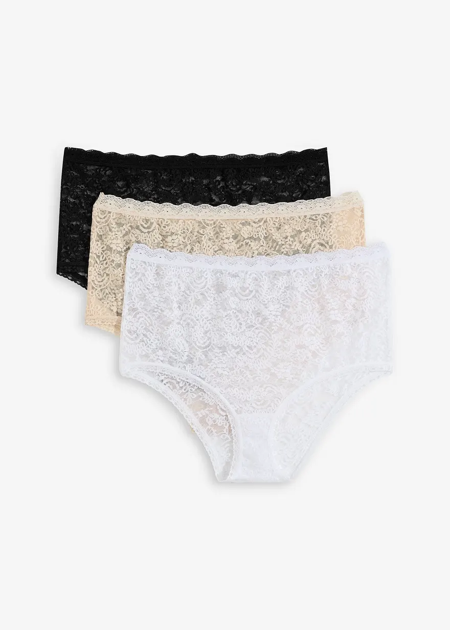 Taillenslip (3er Pack) aus Spitze