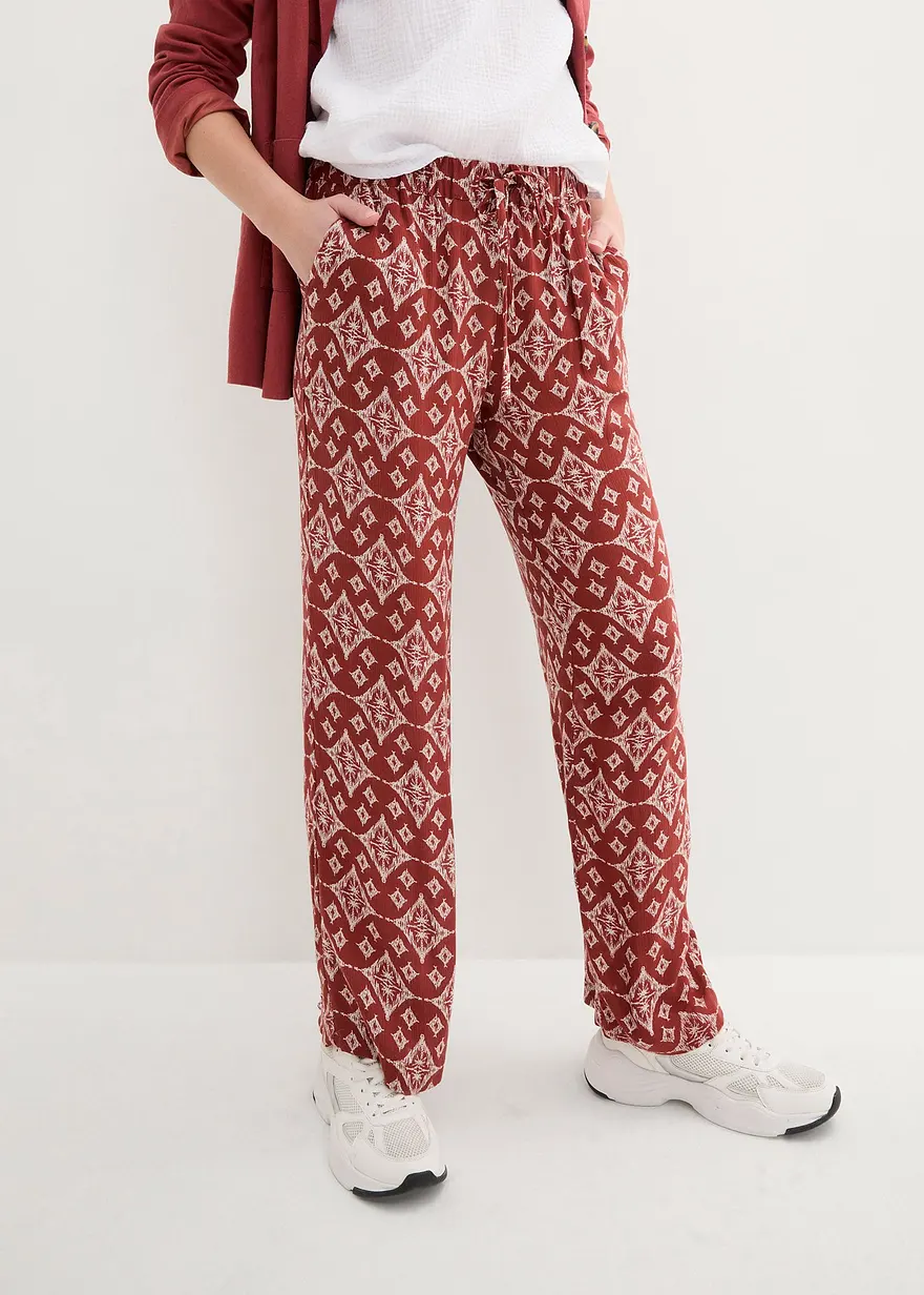 Bedruckte Palazzo-Hose mit Bequembund