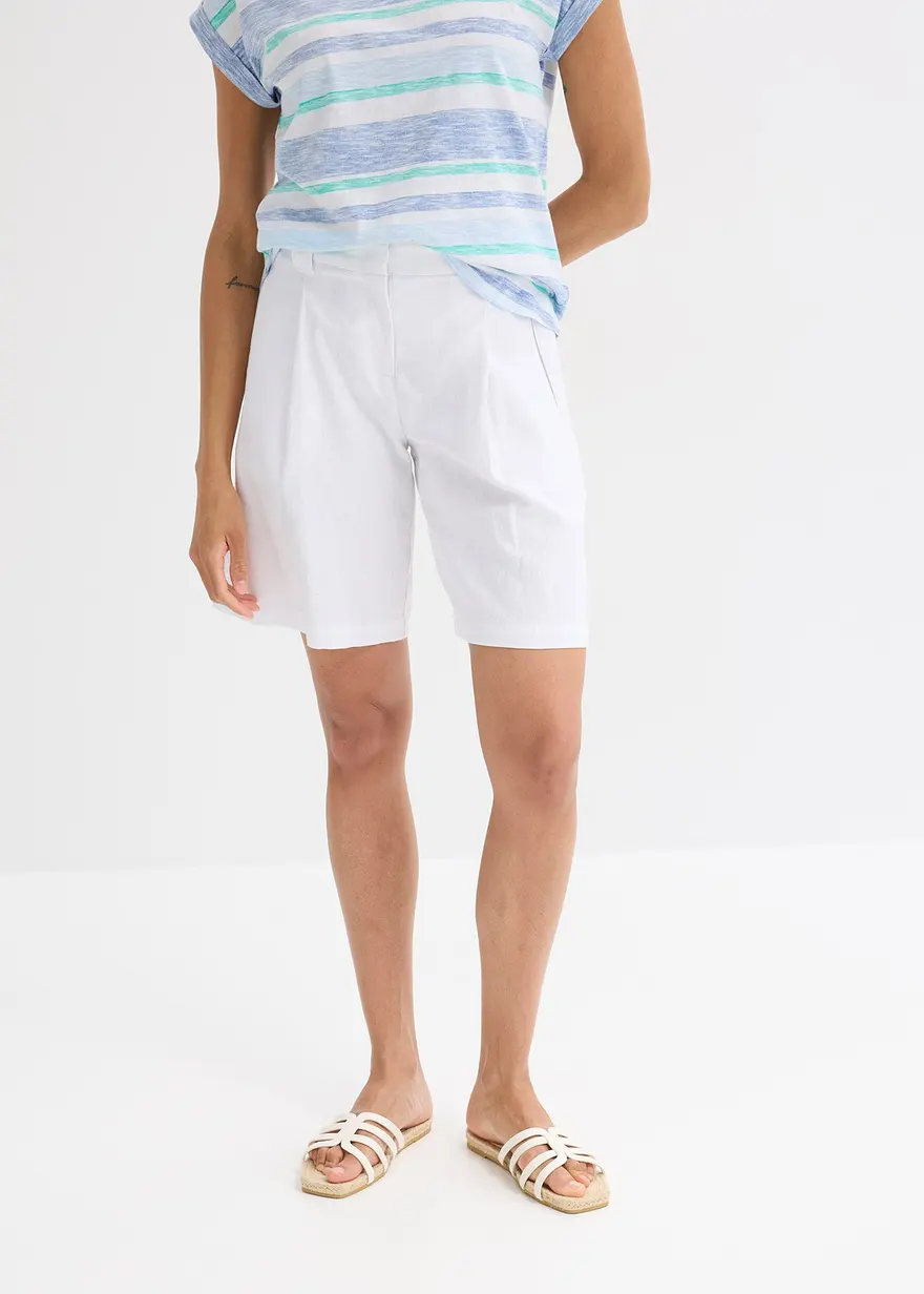 Shorts aus leichtem Leinen-Mix