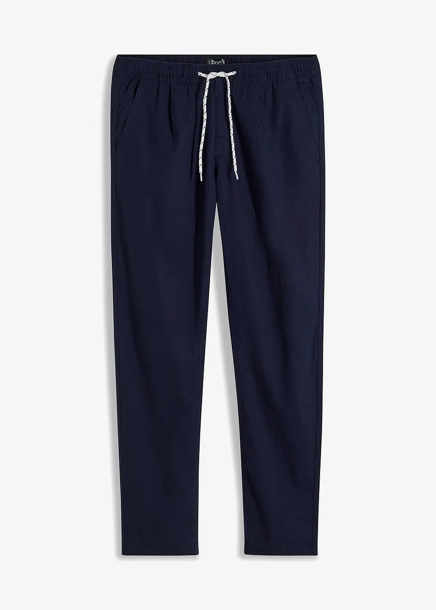 Regular Fit Schlupfhose mit Leinen, Straight