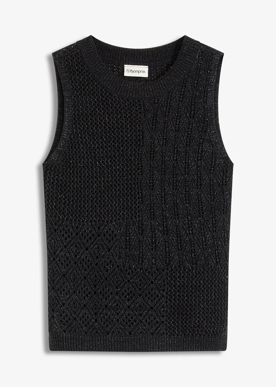 Ajour Stricktop mit metallisierenden Fasern