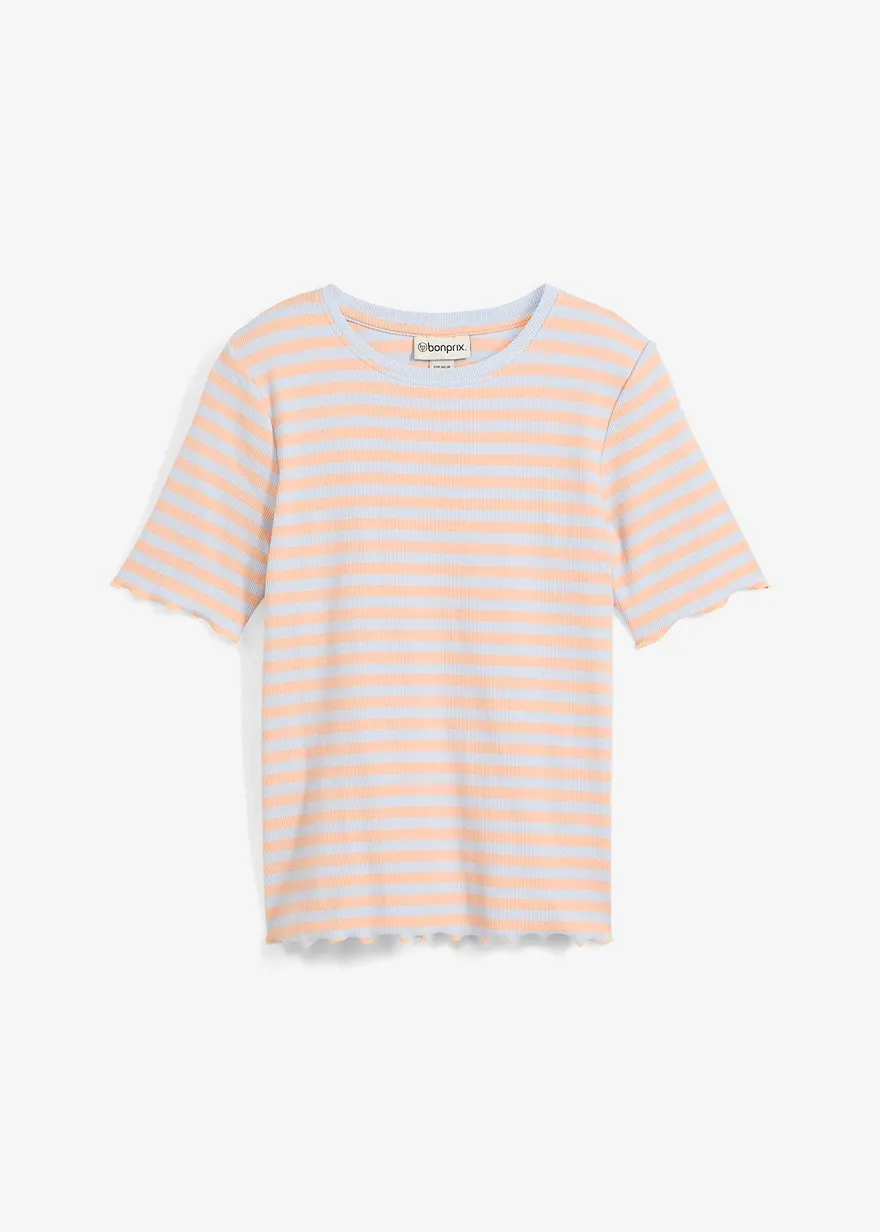 Geripptes Kurzarmshirt