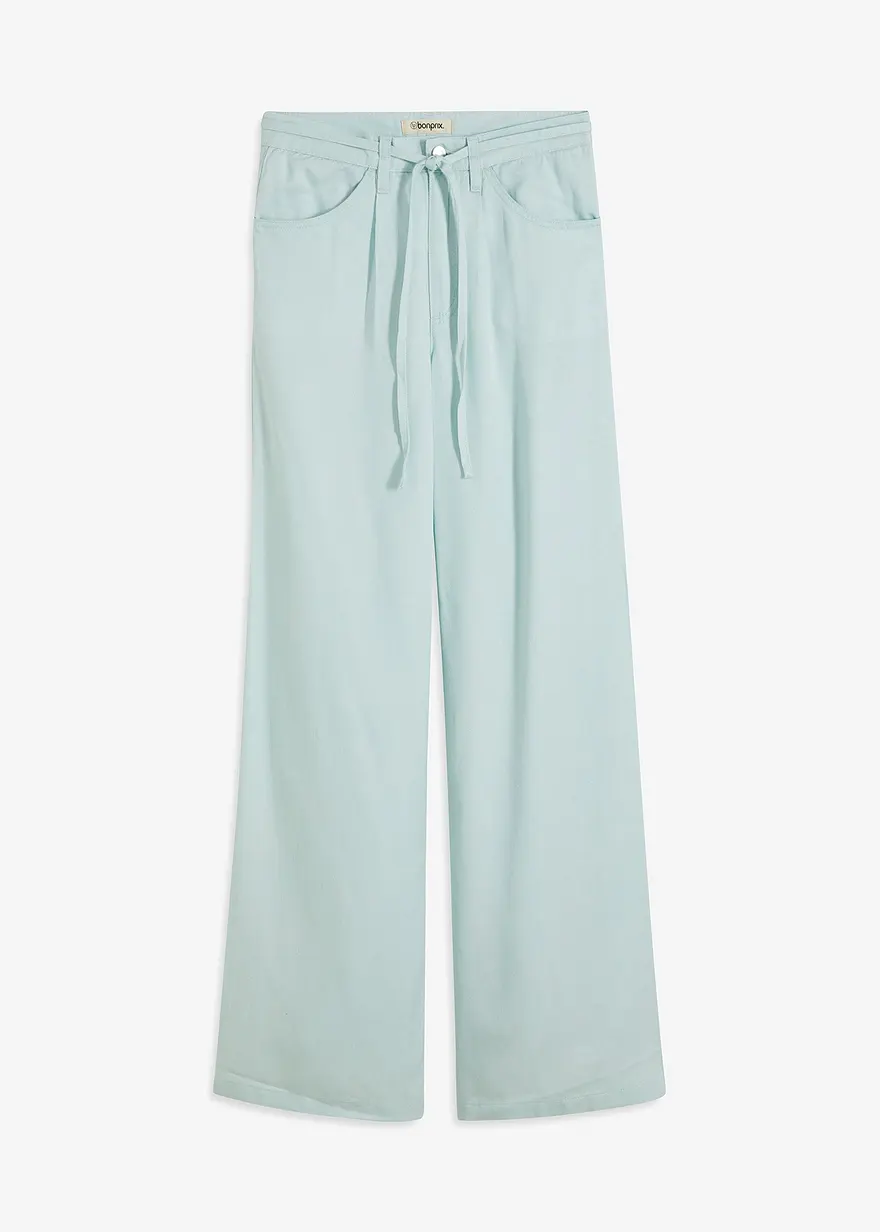Bundfaltenhose aus Lyocell mit Bindeband