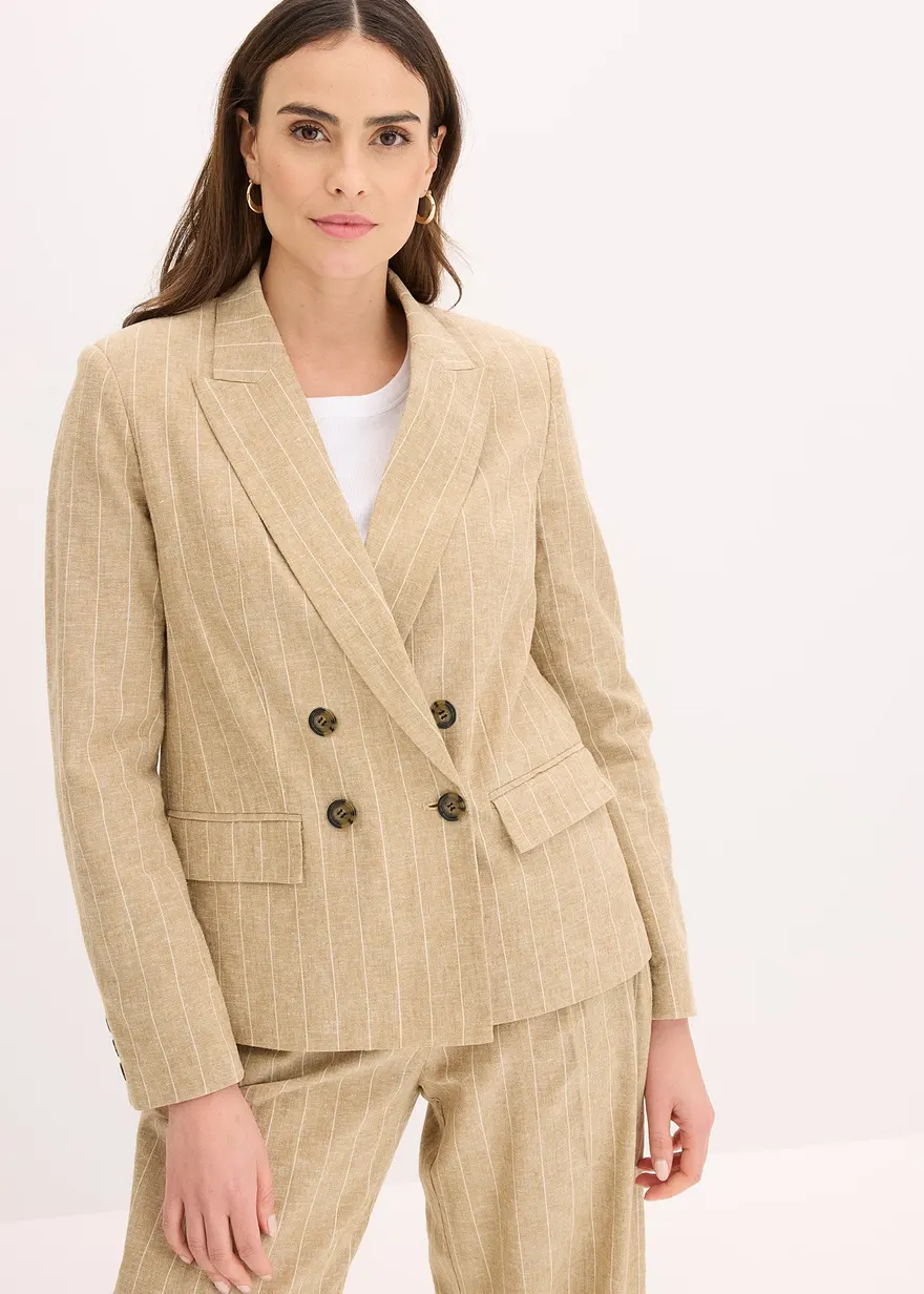 Blazer mit Leinenanteil