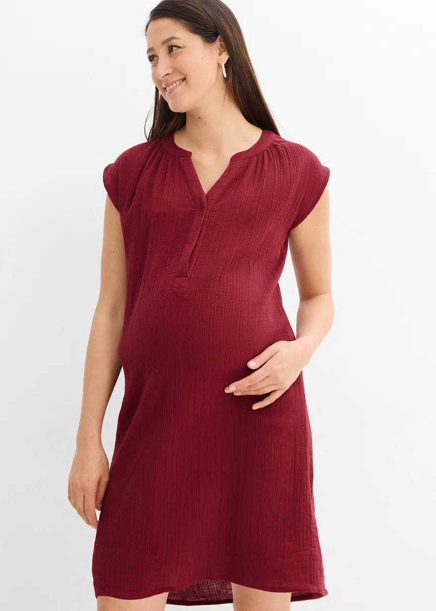 2-in-1 Umstands- und Stillkleid aus Baumwollmusselin