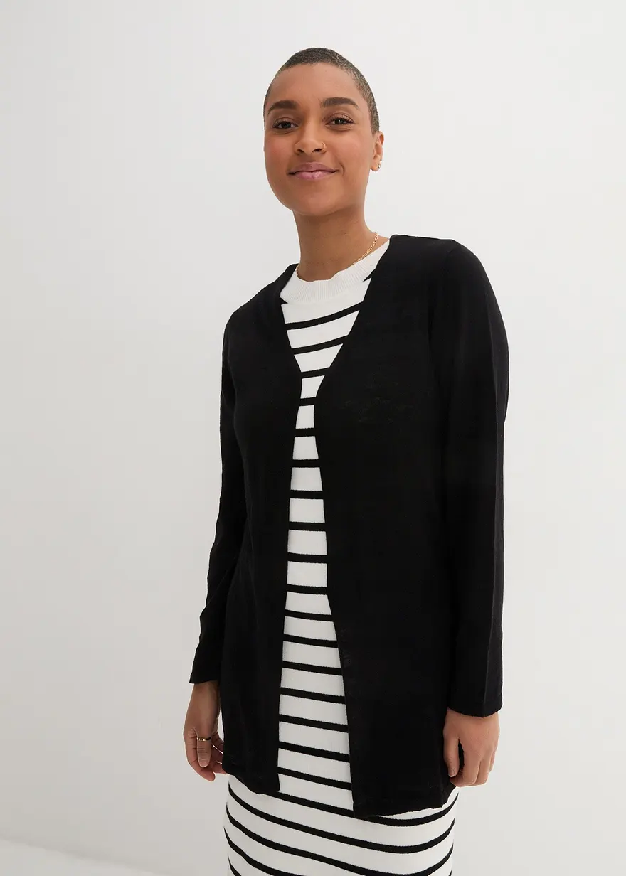 Strickjacke aus reiner Baumwoll-Slub Qualität