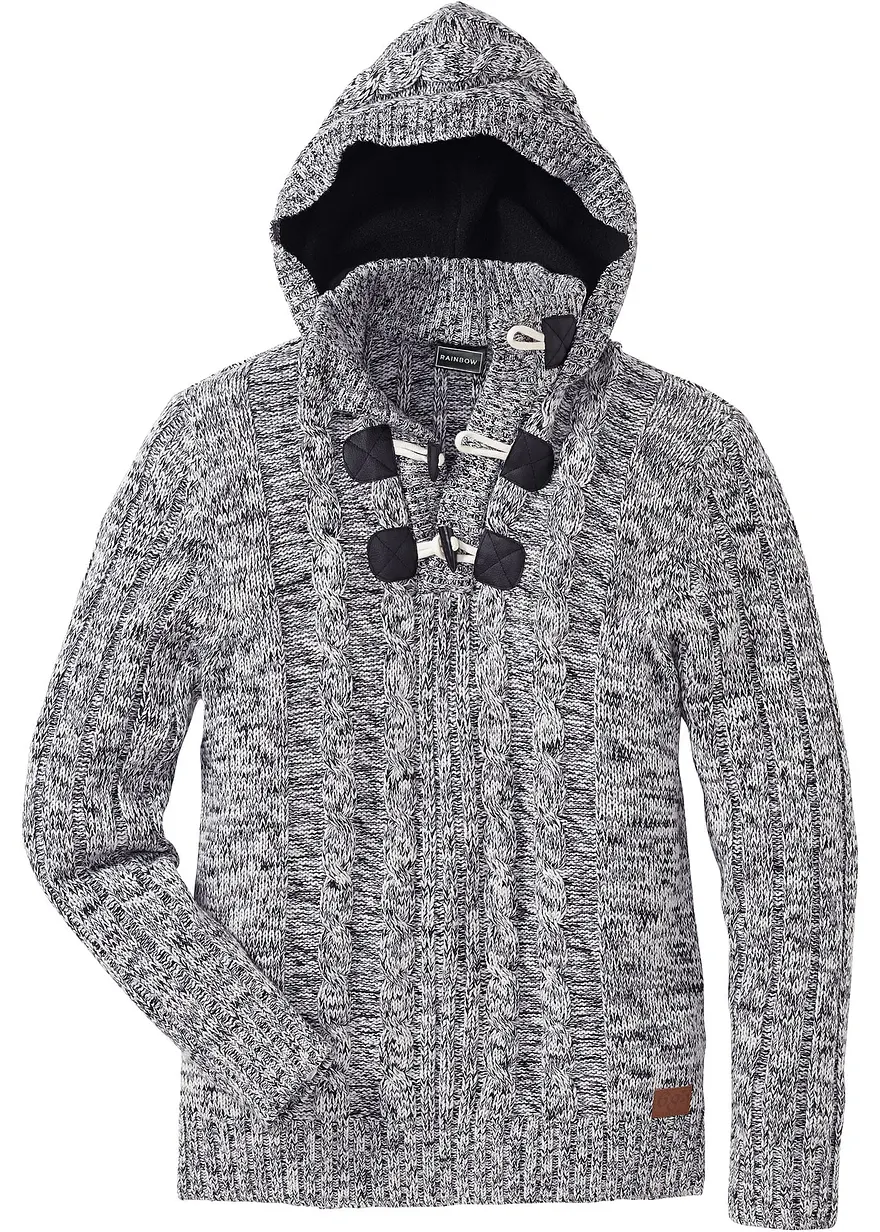 Grobstrick-Kapuzenpullover mit Baumwolle