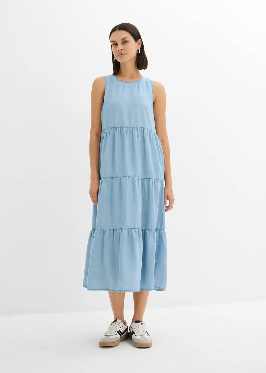 Midikleid aus glattem Lyocell
