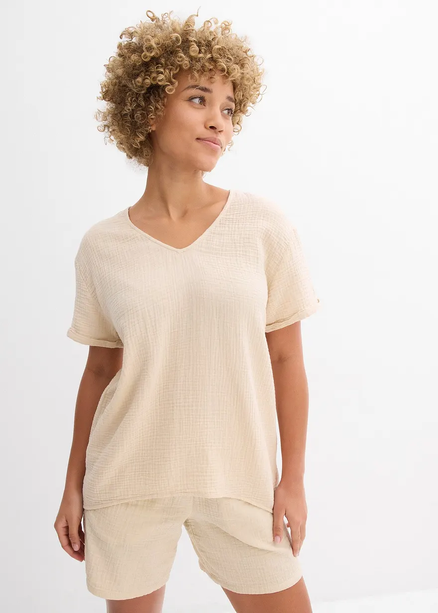 Shirt-Tunika aus softem Musselin