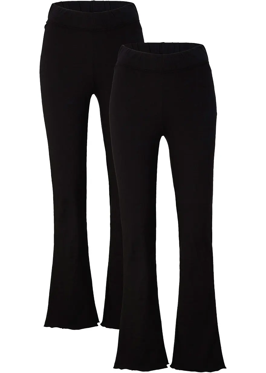 Ausgestellte Leggings aus Baumwoll-Mix, 2er Pack