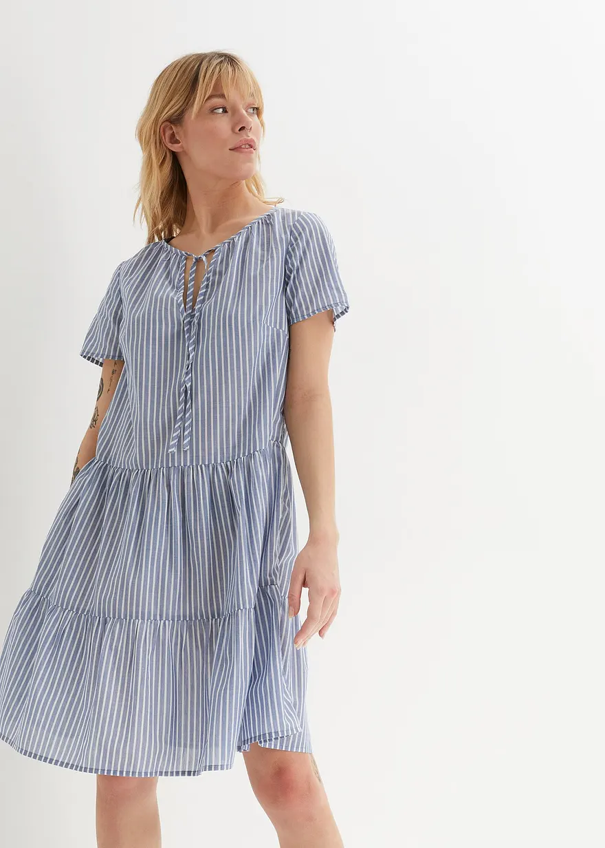 Sommer-Tunika-Kleid aus reiner Baumwolle