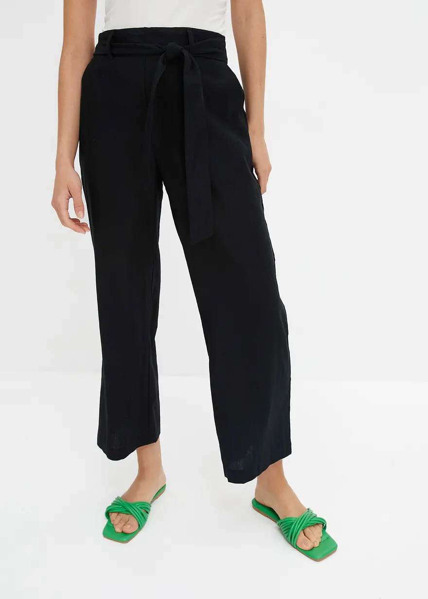 Culotte aus luftigem Leinen-Mix