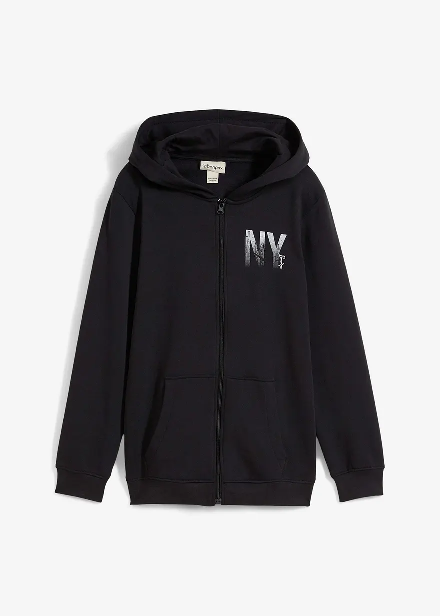 Kapuzen-Sweatjacke aus weichem Baumwoll-Mix