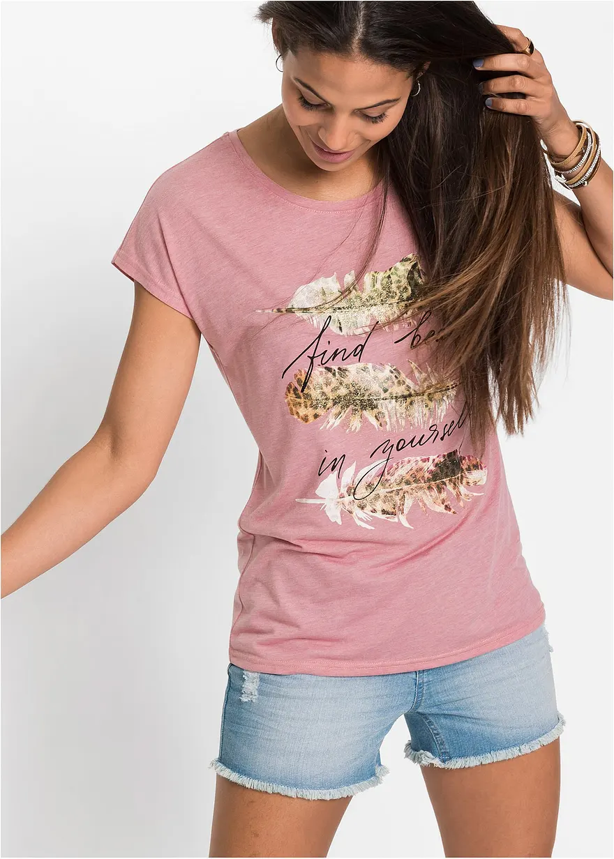 T-Shirt mit Glitzerdruck