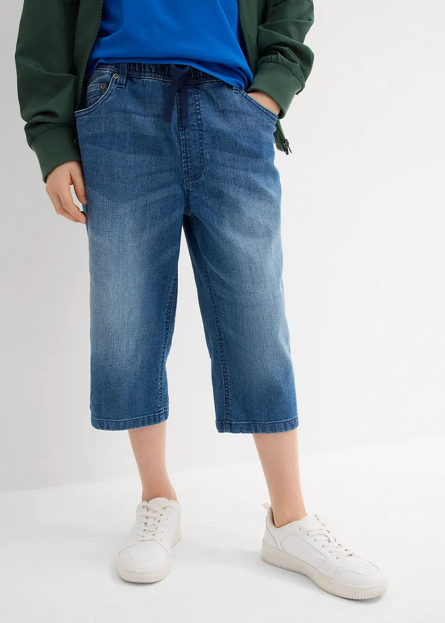 Schlupf-Jeans-Longbermuda, Slim Fit