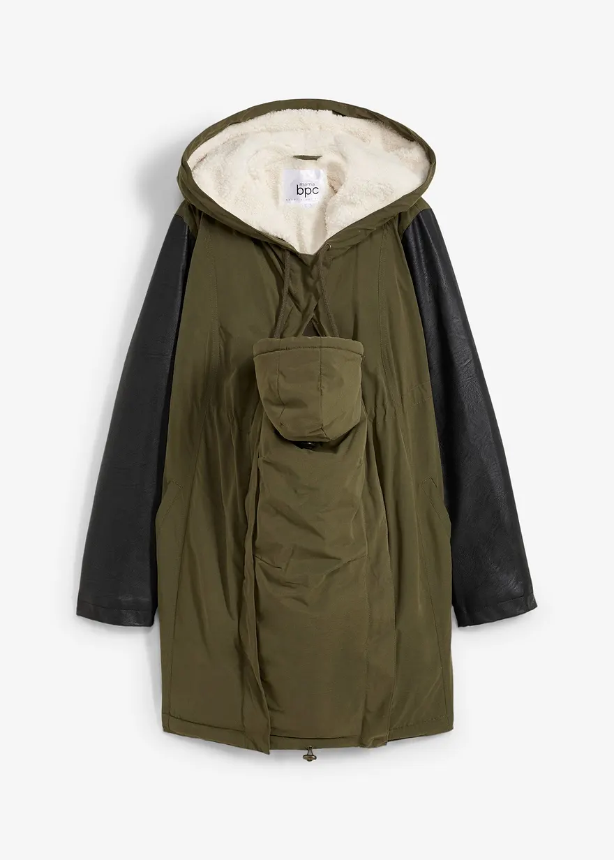 3-in-1 Umstands- und Tragejacke mit Teddyfutter
