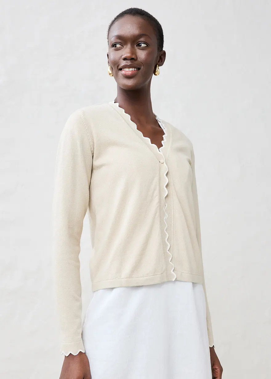 Feinstrickjacke mit Seidenanteil