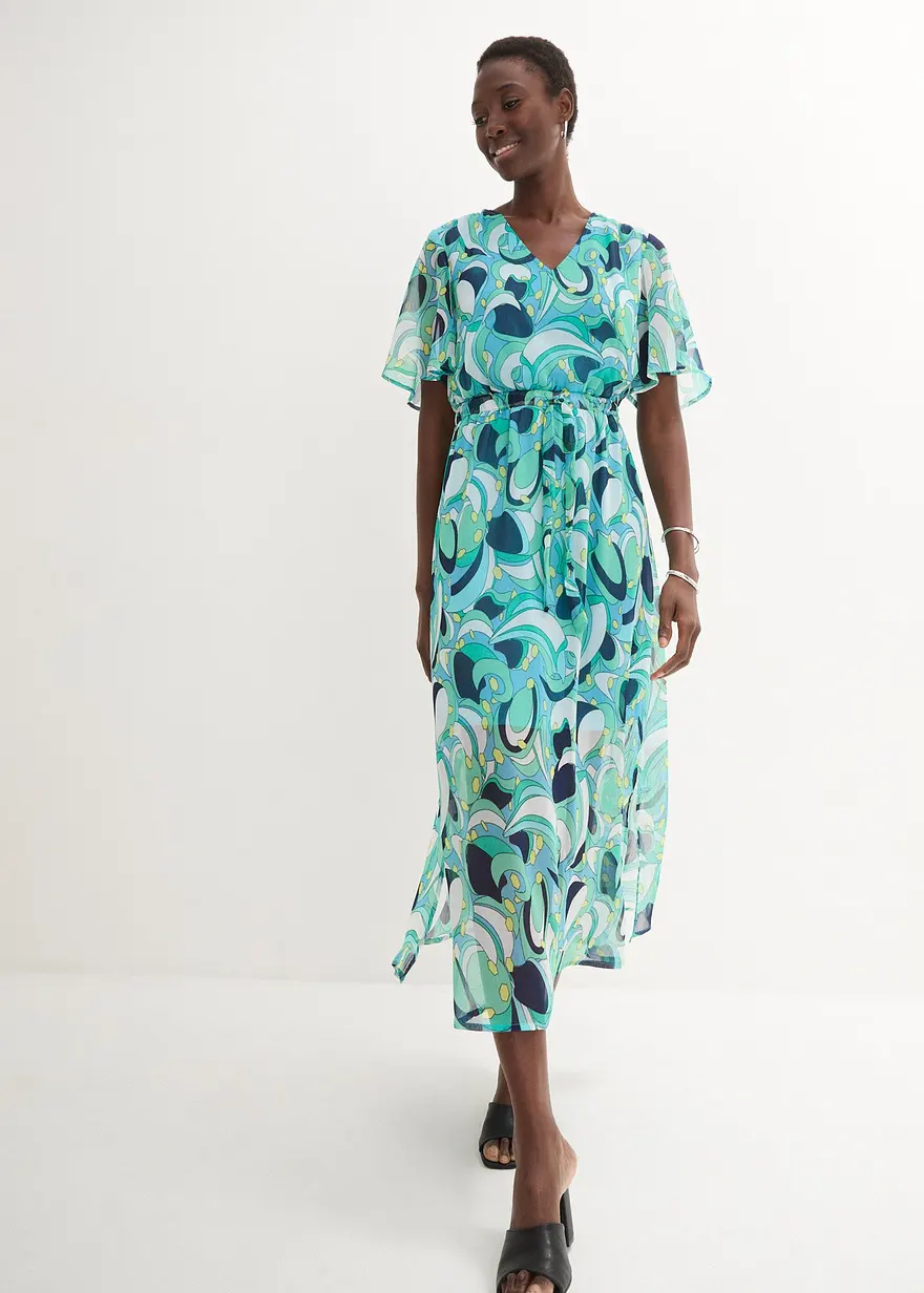 Chiffonkleid mit Flügelärmeln