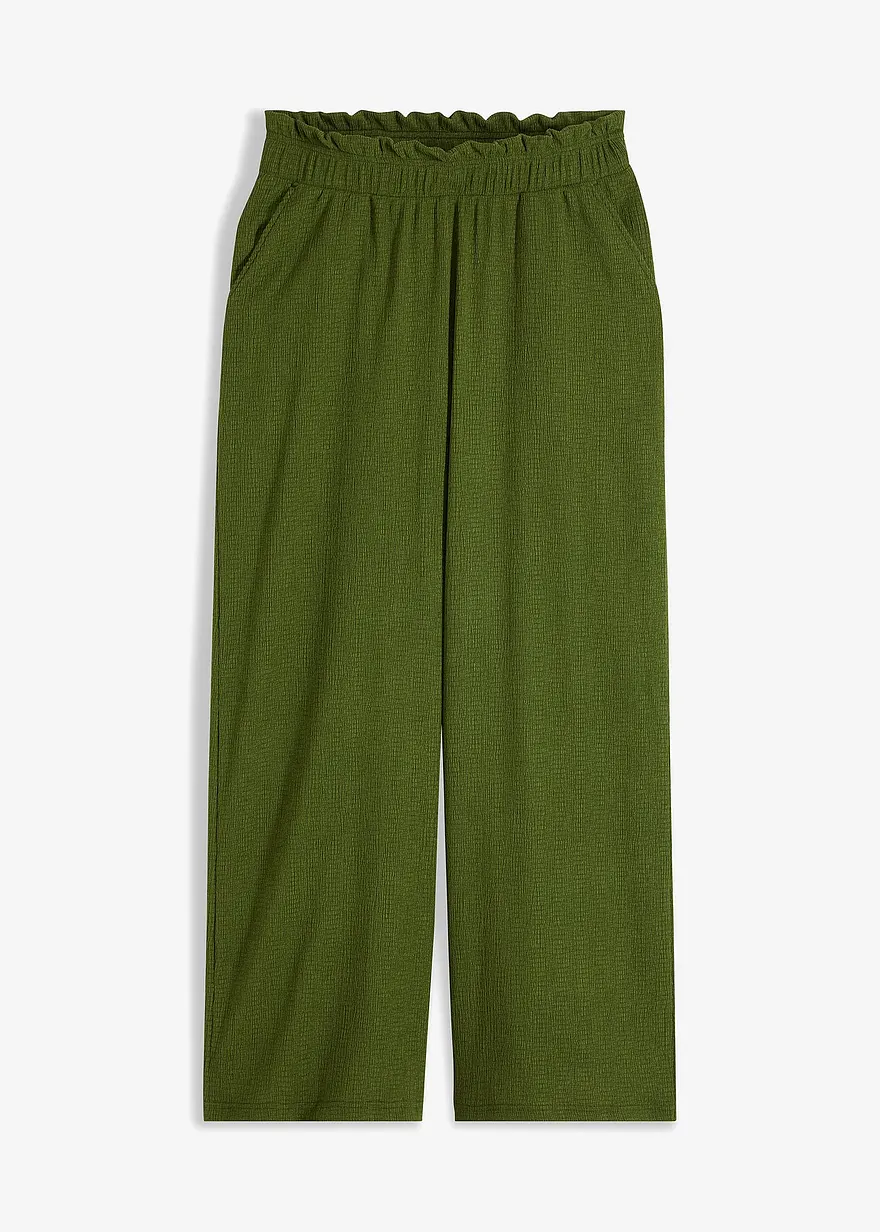 Jerseycrepe-Hose mit hohem Bund