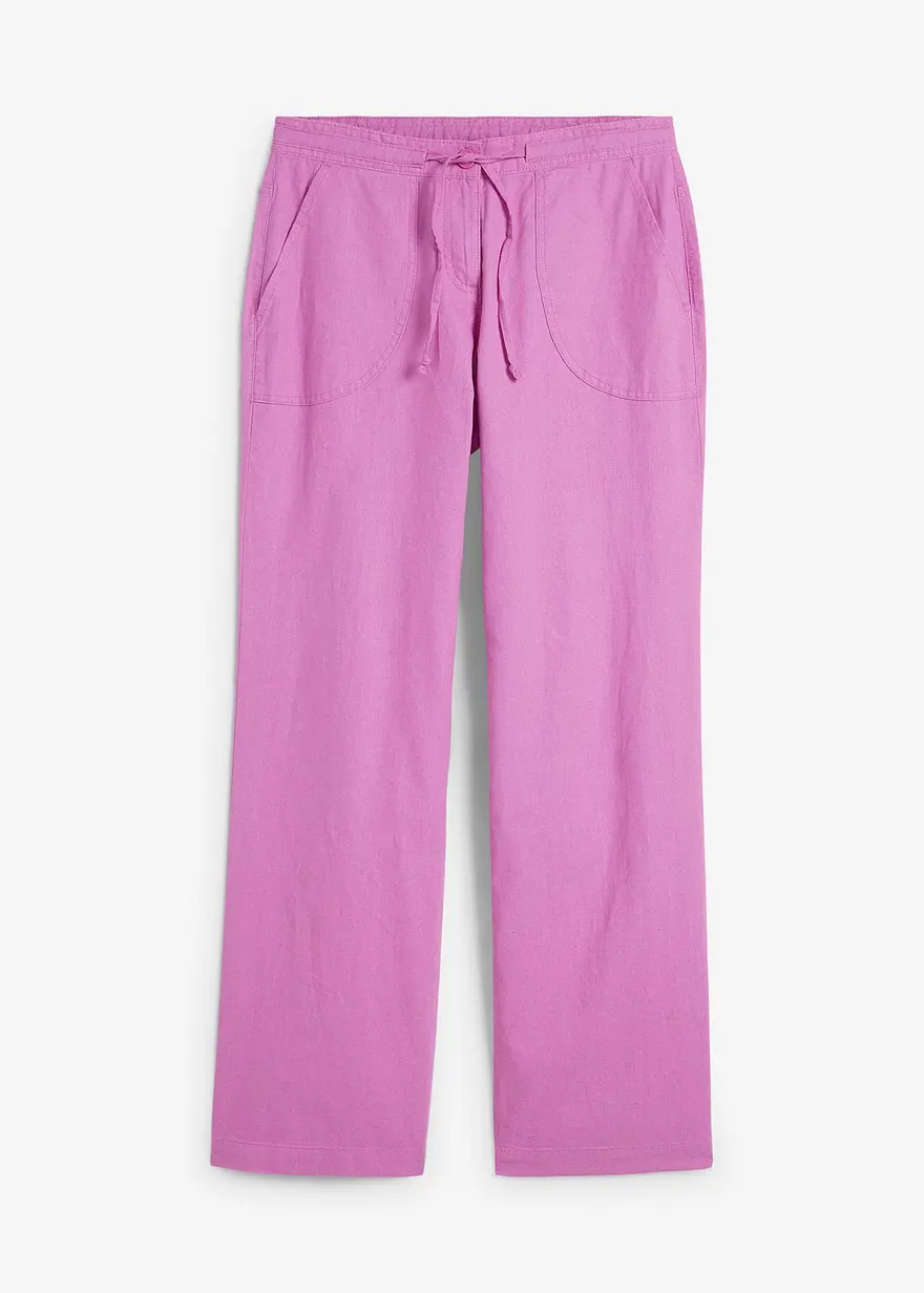 Leinen-Hose mit weitem Bein