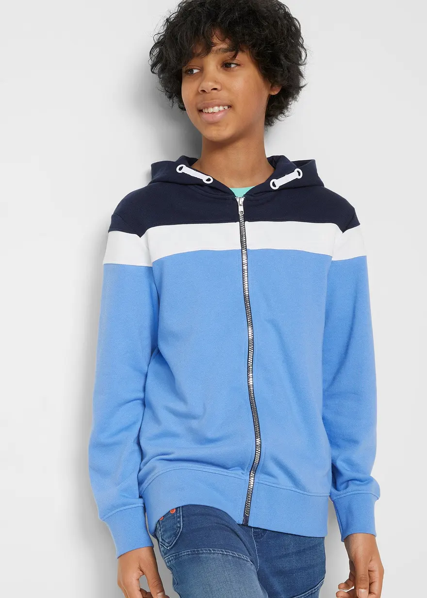 Kapuzen-Sweatjacke aus weichem Baumwoll-Mix