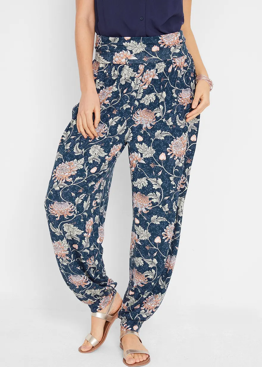 Jersey-Haremshose aus Viskose-Mix, Loose-Fit