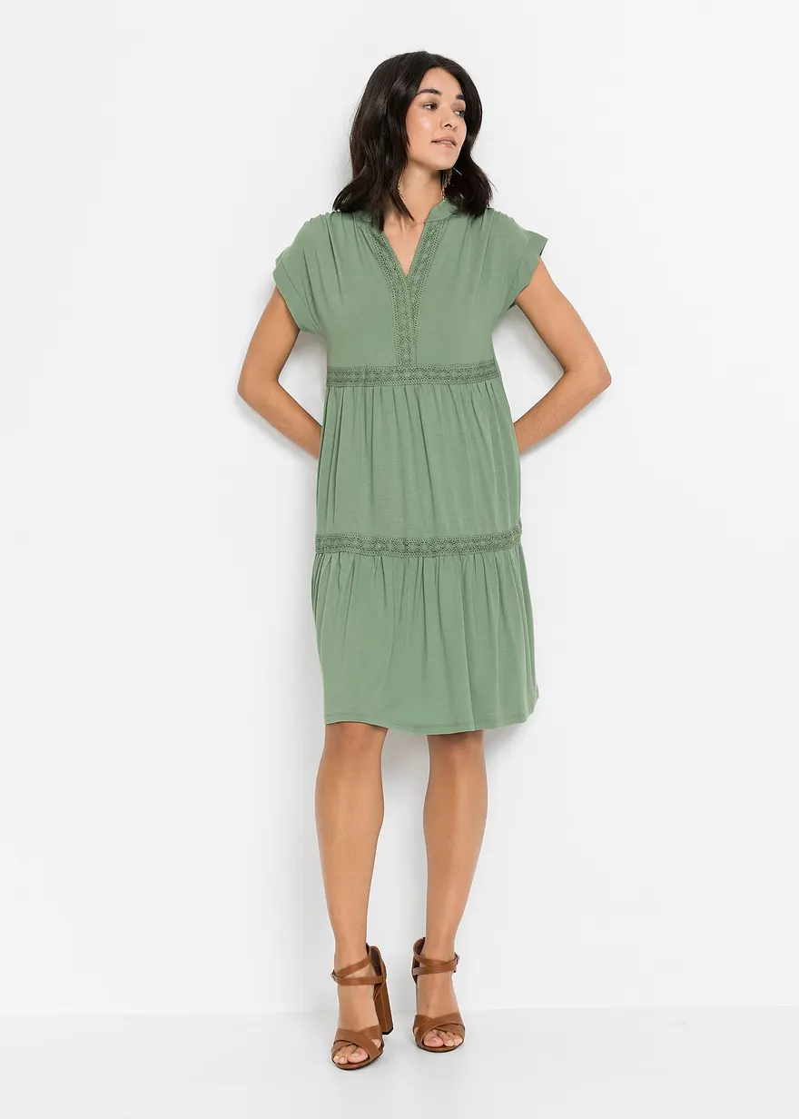 Tunika-Kleid aus softem Viskose-Mix