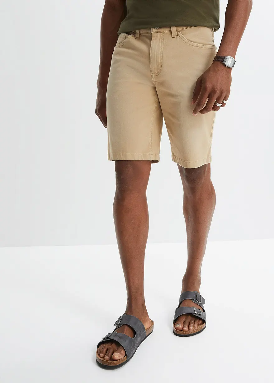 Coloured Stretch-Bermuda, Regular Fit