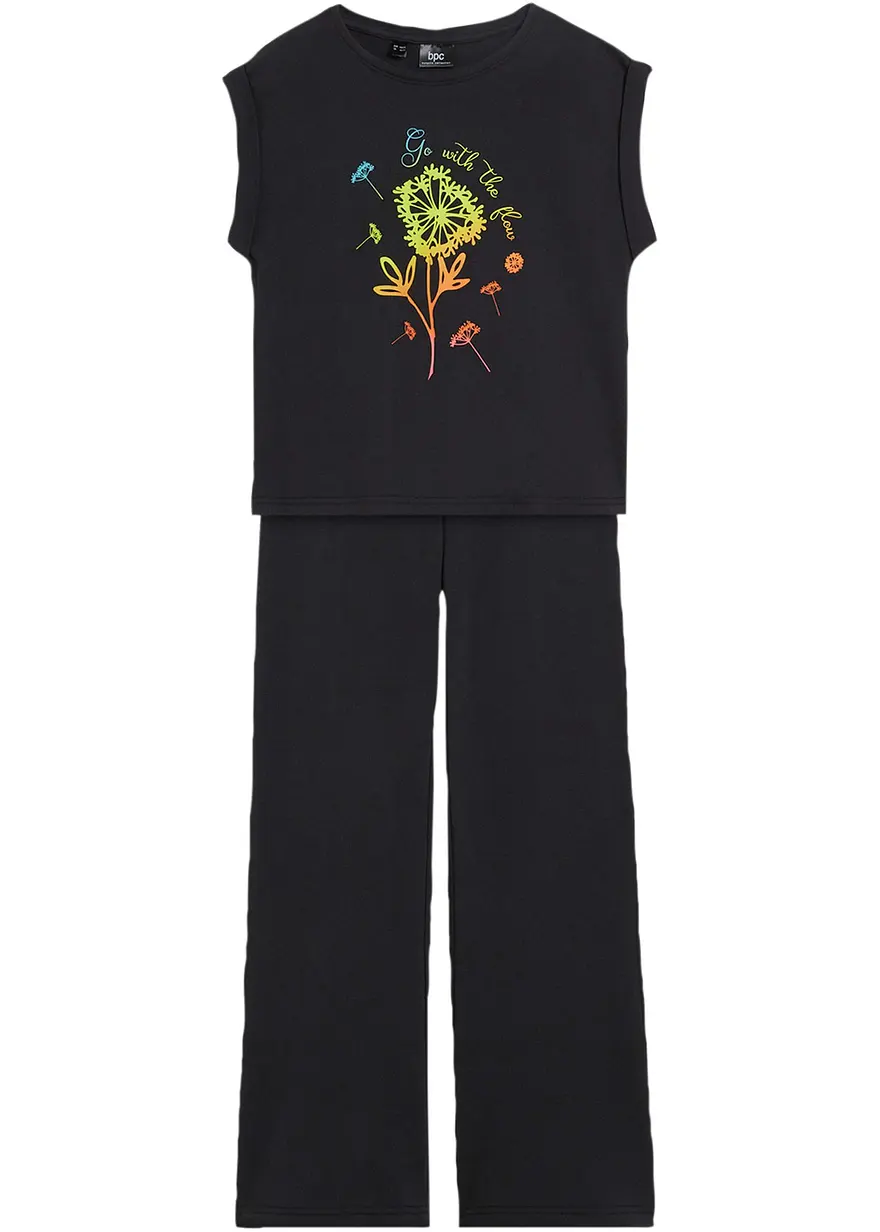 T-Shirt + Leggings Flared aus reiner Bio-Baumwolle (2tlg. Set)