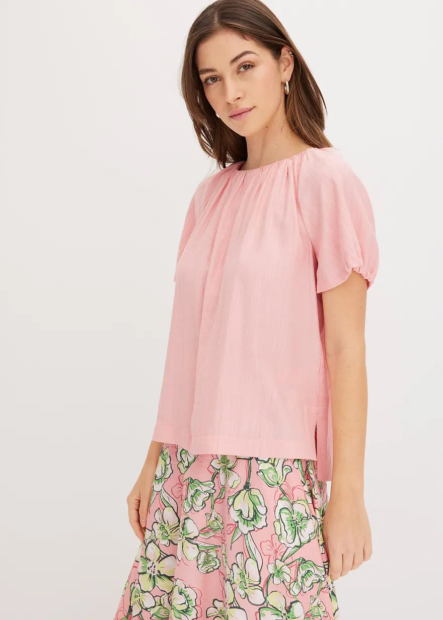 Bluse aus strukturiertem Crinkle