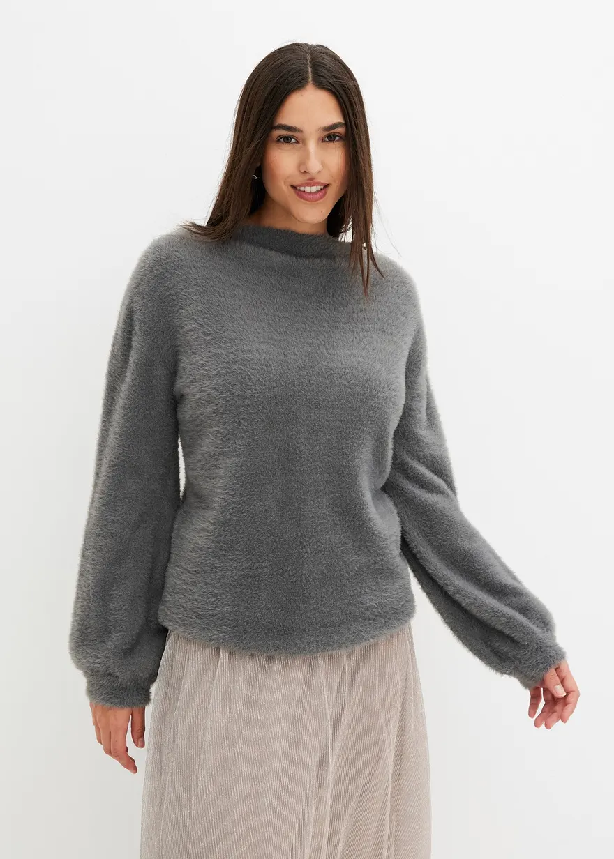Oversize-Pullover mit tiefem Rückenausschnitt
